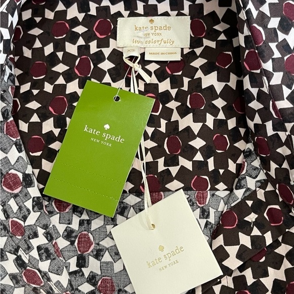Kate Spade NWT Floral Tile Peplum Top in Rambling Rose size extra small - Picture 7 of 9